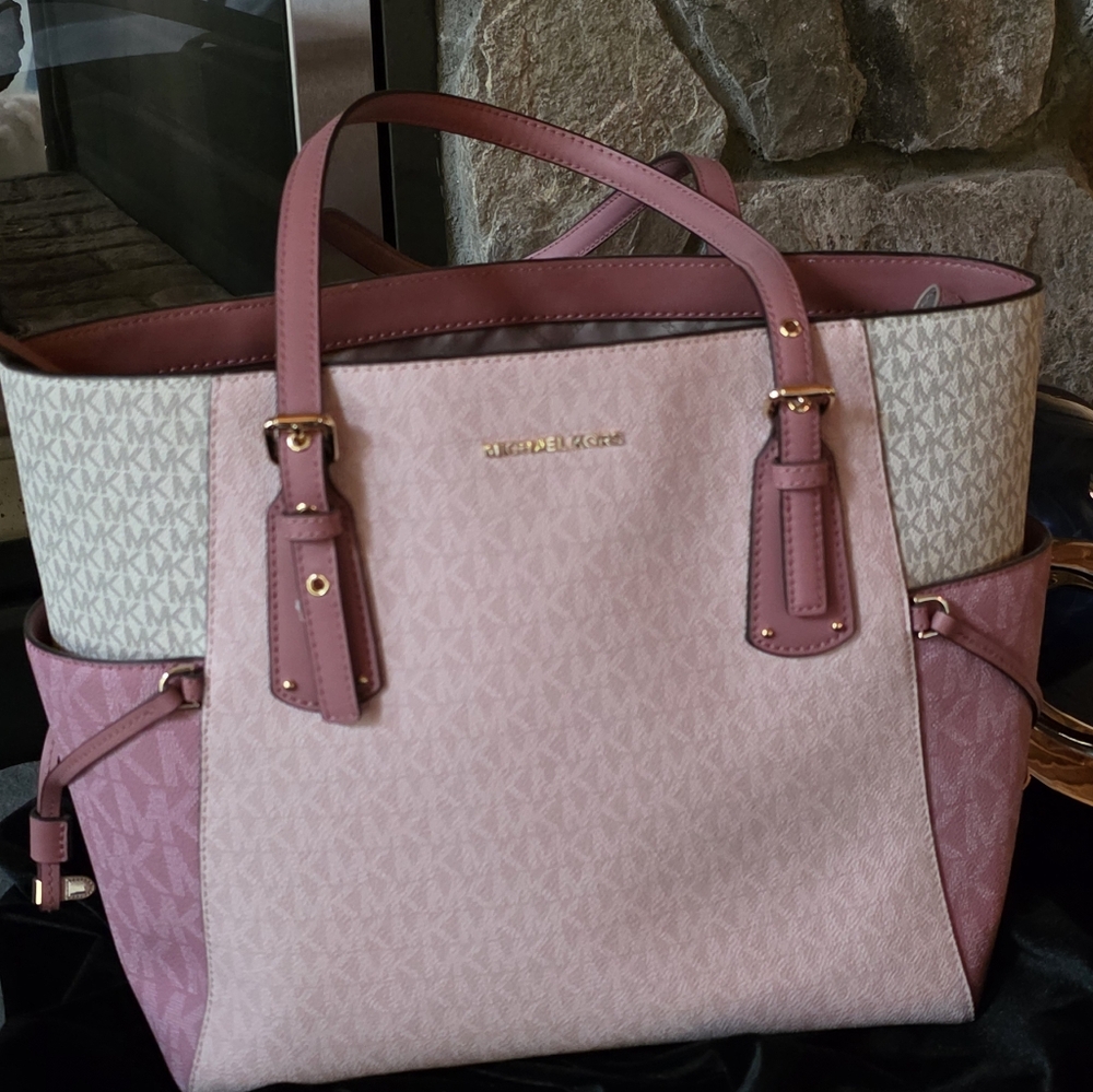 Michael Kors Pink and Cream Tote Bag